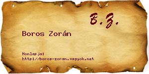Boros Zorán névjegykártya